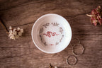 Floral Snake And Moon Phases Ceramic Ring Dish: Witchy Gothic Home Decor