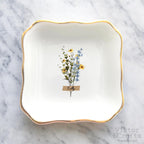 Custom Floral Trinket Tray-Personalized Jewelry Dish-Bridal Shower Gift-Mother's Day Gift-Bride Gift-Bridesmaid Gift-Daughter Birthday Gift