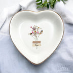 Custom Floral Trinket Tray-Personalized Jewelry Dish-Bridal Shower Gift-Mother's Day Gift-Bride Gift-Bridesmaid Gift-Daughter Birthday Gift