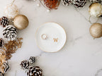 Personalized Ceramic Ring Dish - Bridesmaid Gift, Engagement Ring Holder, Bridal Shower Gift, Anniversary Keepsake, Wedding Gift (Ring Dish)