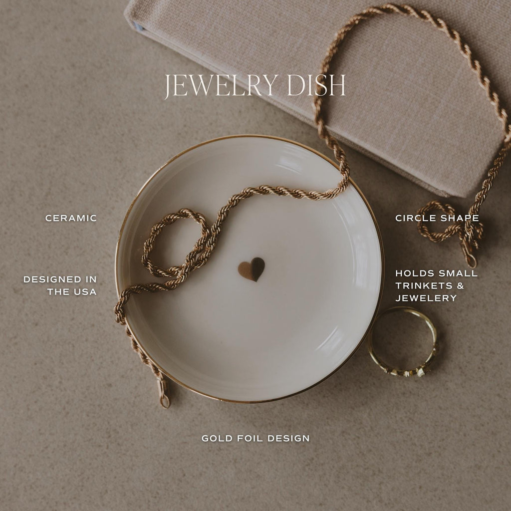 Gold Leaves Ceramic Jewelry Dish: Small Trinket Tray, Ring Holder