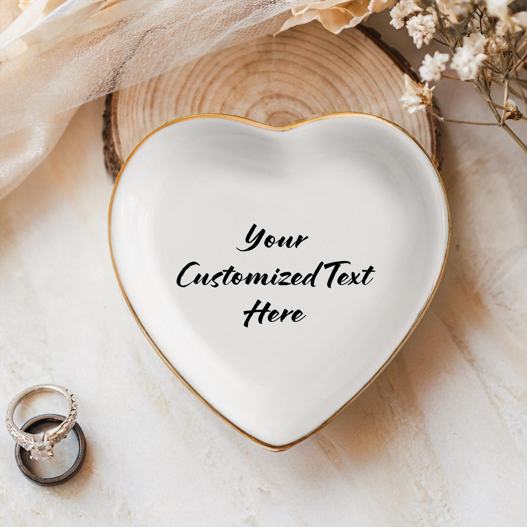 Customized Trinket Dish, Ring Dish Personalized, Customized Gift, Bestie Gift, Heart Shaped Dish, Bridesmaid Gifts, Custom Jewelry Tray