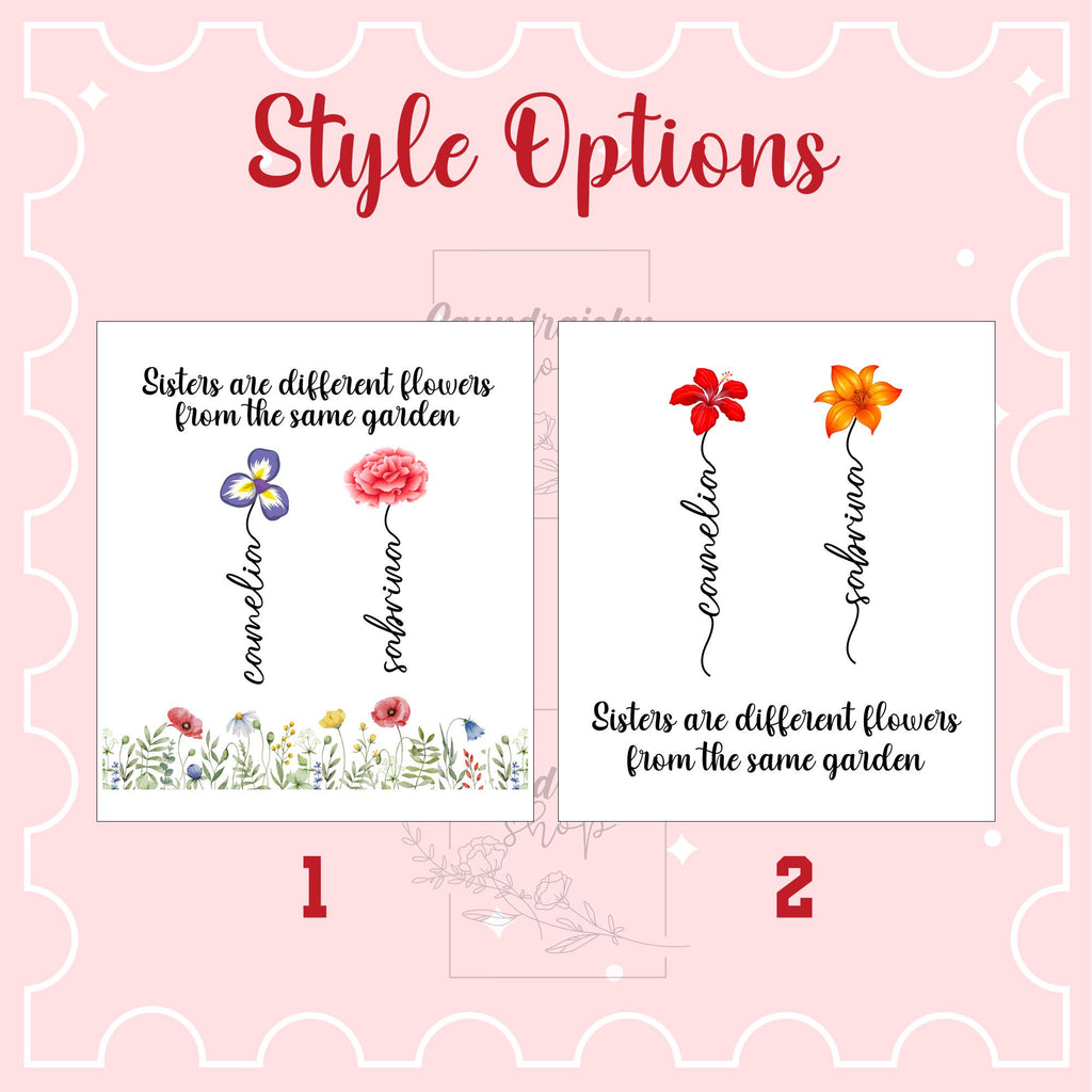 Personalized Sister Ring Dish with Birth Flower, Sisters Are Different Flowers From The Same Garden, Special Gift for Sister or Bestie