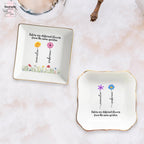 Personalized Sister Ring Dish with Birth Flower, Sisters Are Different Flowers From The Same Garden, Special Gift for Sister or Bestie