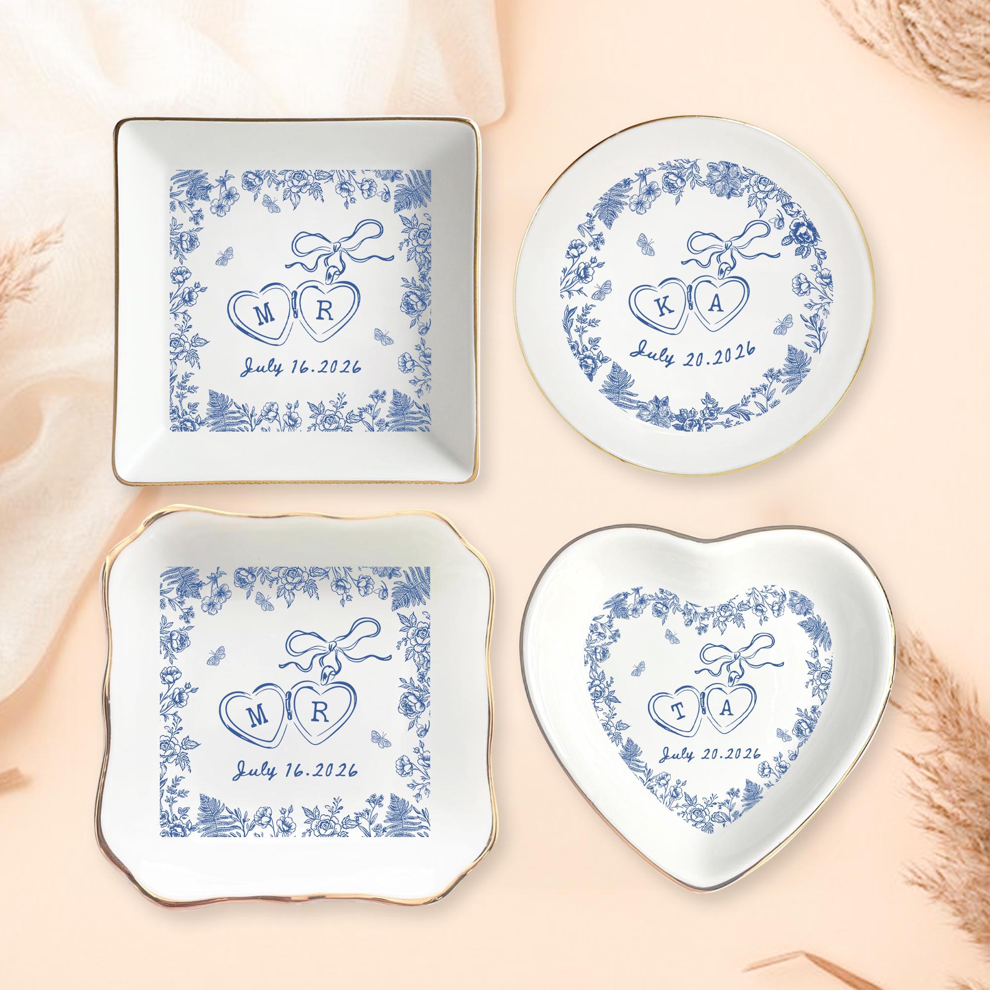 Custom Locked Ring Dish, Personalized Wedding Gift for Couple, Engagement Gift, Sentimental Gift for Bride, Handmade Custom Ring Holder Gift