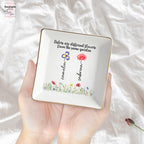 Personalized Sister Ring Dish with Birth Flower, Sisters Are Different Flowers From The Same Garden, Special Gift for Sister or Bestie
