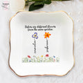 Personalized Sister Ring Dish with Birth Flower, Sisters Are Different Flowers From The Same Garden, Special Gift for Sister or Bestie