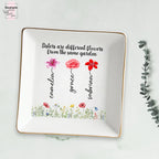 Personalized Sister Ring Dish with Birth Flower, Sisters Are Different Flowers From The Same Garden, Special Gift for Sister or Bestie