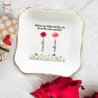 Personalized Sister Ring Dish with Birth Flower, Sisters Are Different Flowers From The Same Garden, Special Gift for Sister or Bestie