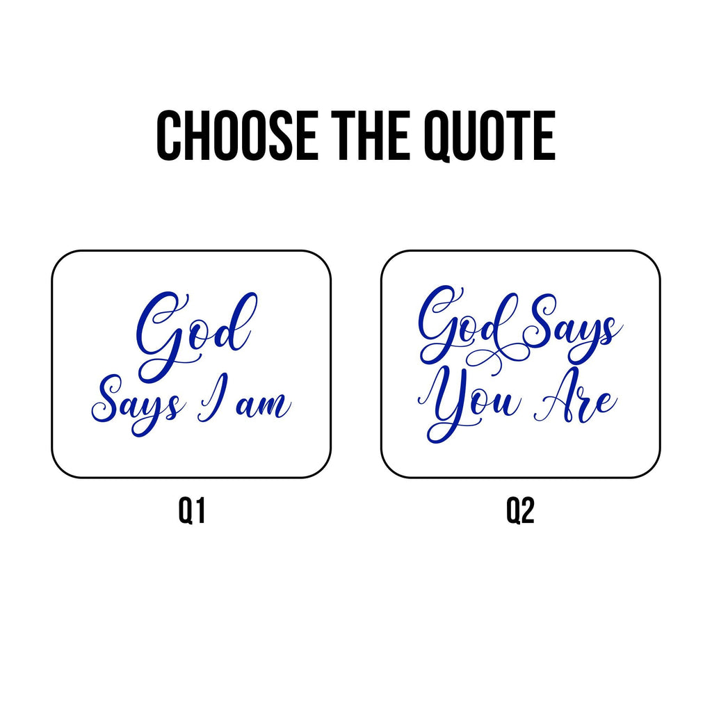 God Says I Am Name Letter In Bible Toile De Jouy Style, Personalized Christian Jewelry Dish: Toile De Jouy Ceramic Ring Holder