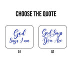 God Says I Am Name Letter In Bible Toile De Jouy Style, Personalized Christian Jewelry Dish: Toile De Jouy Ceramic Ring Holder