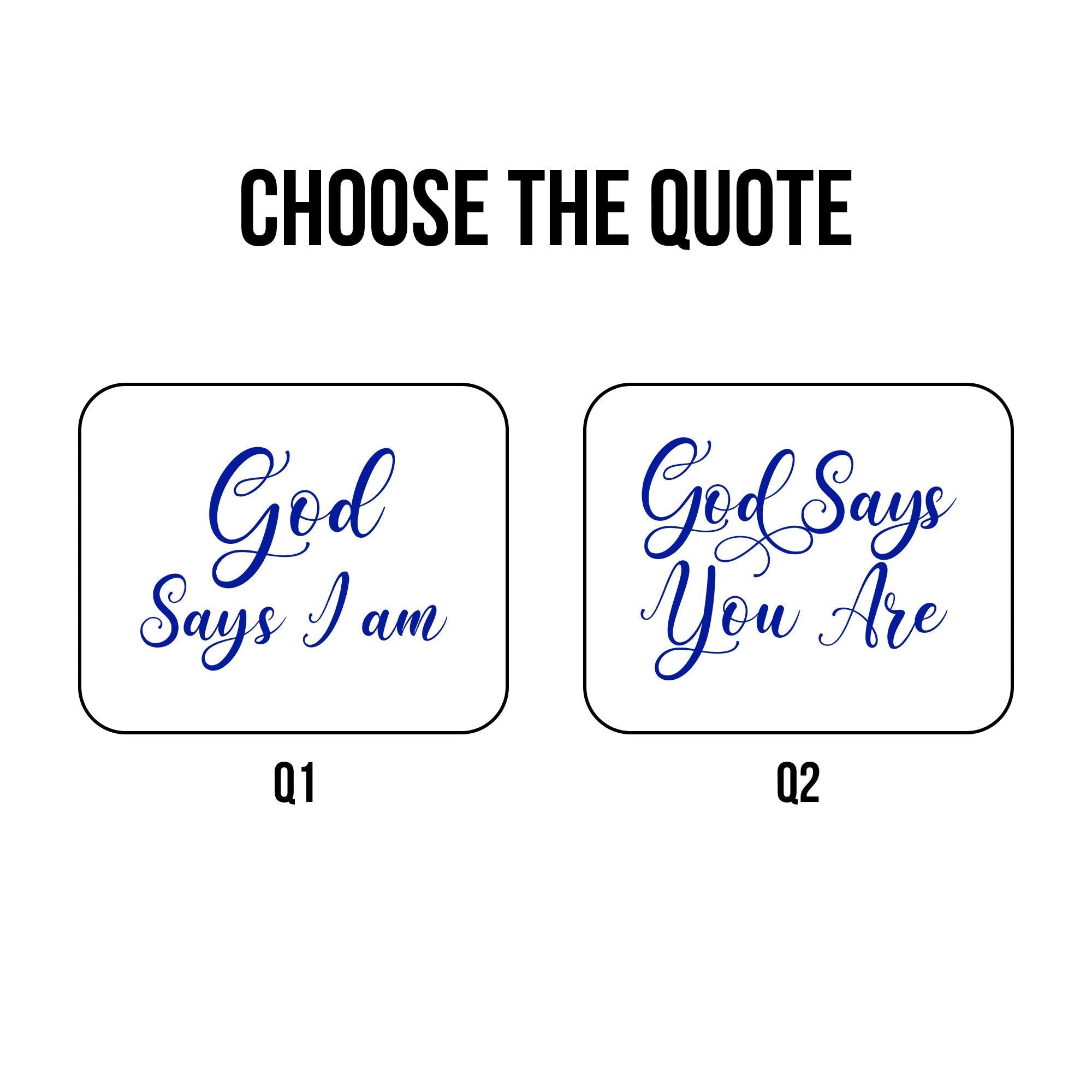 God Says I Am Name Letter In Bible Toile De Jouy Style, Personalized Christian Jewelry Dish: Toile De Jouy Ceramic Ring Holder
