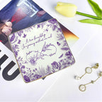 Custom Friendship Jewelry Dish,  Personalized Names & Birth Flowers Tray, Best Friend Gift, Toile Floral Trinket Dish Keepsake, Besties Gift