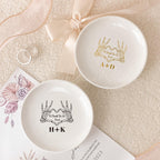 Till Death Jewelry Dish For Couple, Personalized Wedding Ring Dish with Initials, Engagement Ring Holder, Anniversary Gift _NND