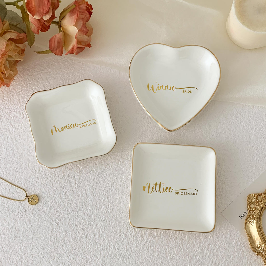 Personalized Jewelry Dish/ Bridesmaid Gifts/ Engagement Ring Dish/ Birthday Gift for Her/ Graduation Gift/ Bridal Shower Gift/ Gift for Mom