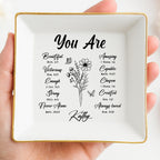 Personalized Christian Jewelry Dish: Scripture Trinket Tray with Gold Rim