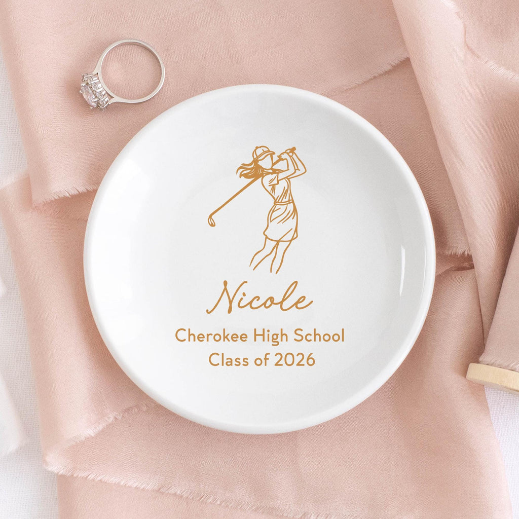 Golf Jewelry Dish: High School Senior Night Gifts For Girls Team 2025