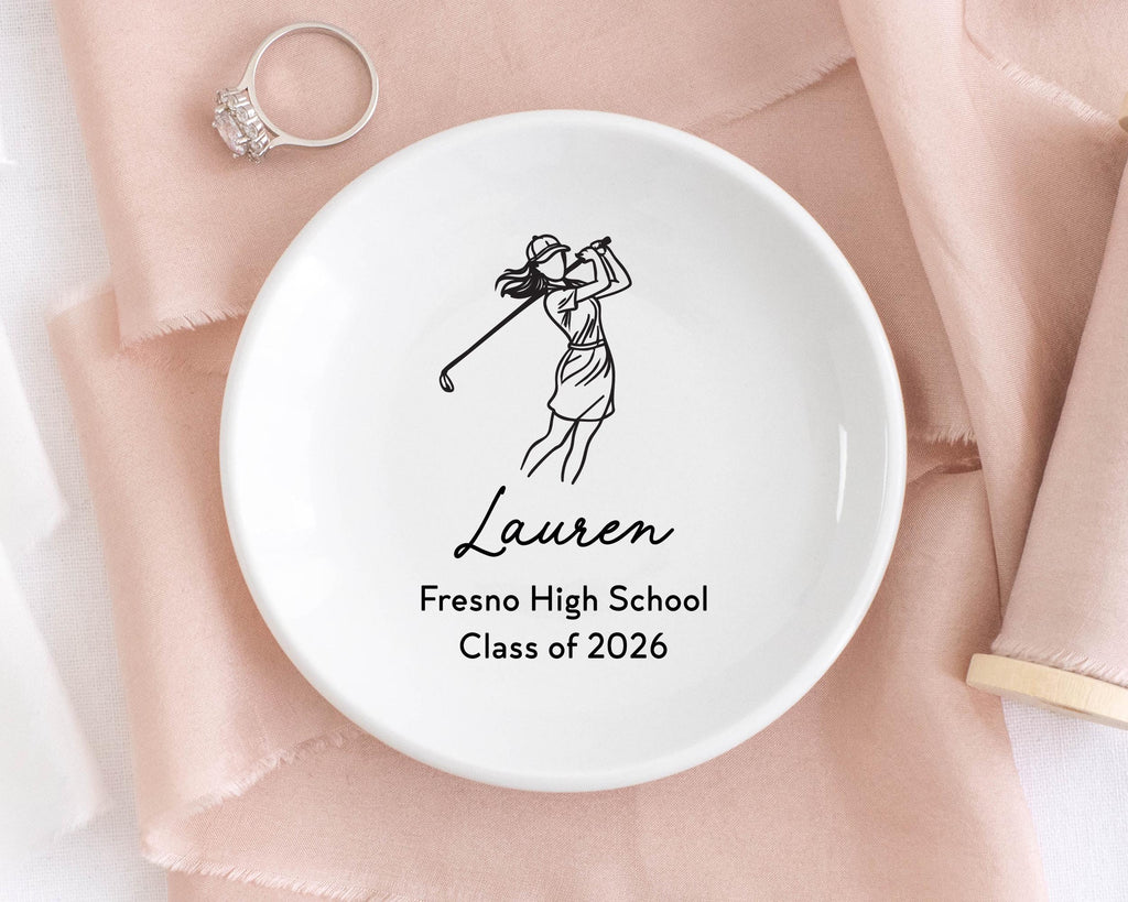 Golf Jewelry Dish: High School Senior Night Gifts For Girls Team 2025
