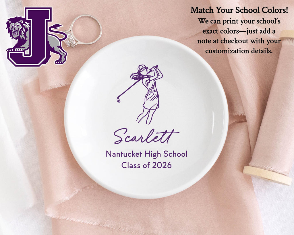 Golf Jewelry Dish: High School Senior Night Gifts For Girls Team 2025