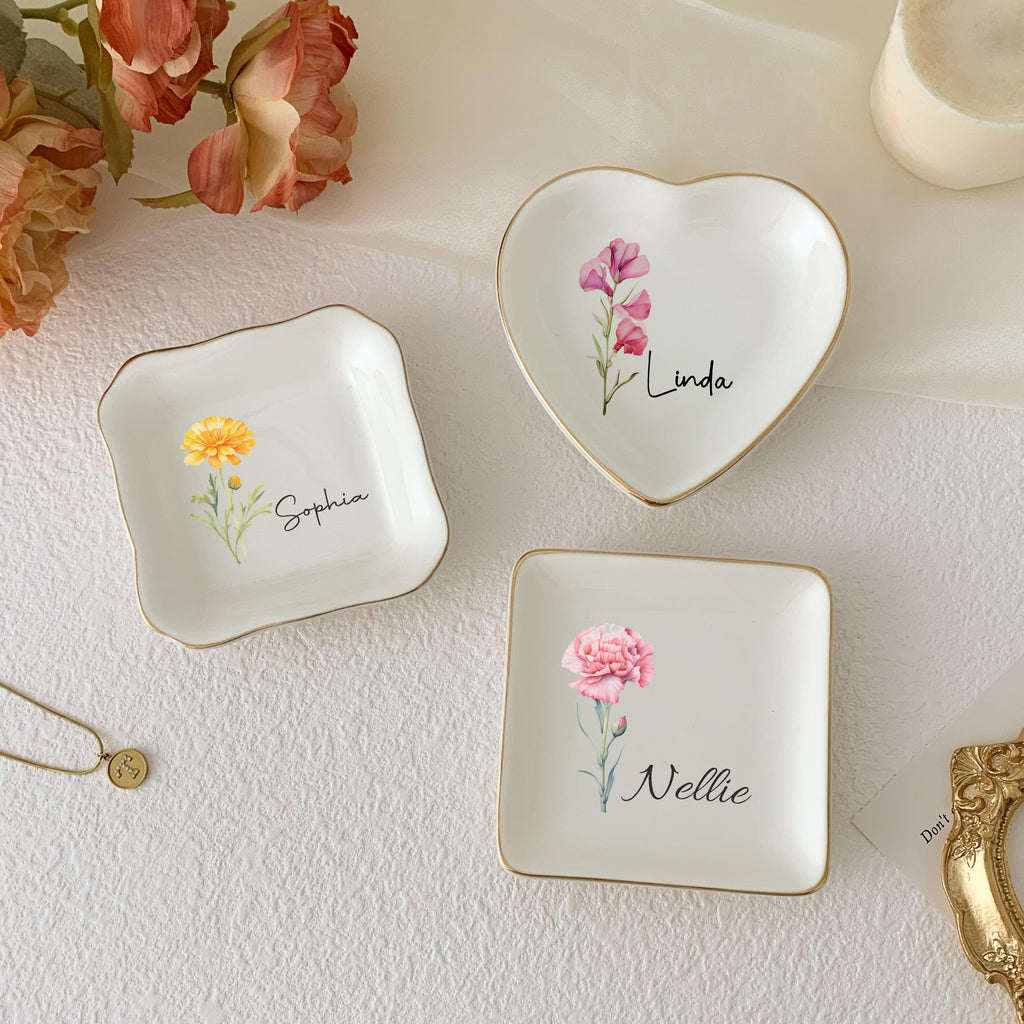 Personalized Jewelry Dish/ Bridesmaid Gifts/ Engagement Ring Dish/ Birthday Gift for Her/ Graduation Gift/ Bridal Shower Gift/ Gift for Mom