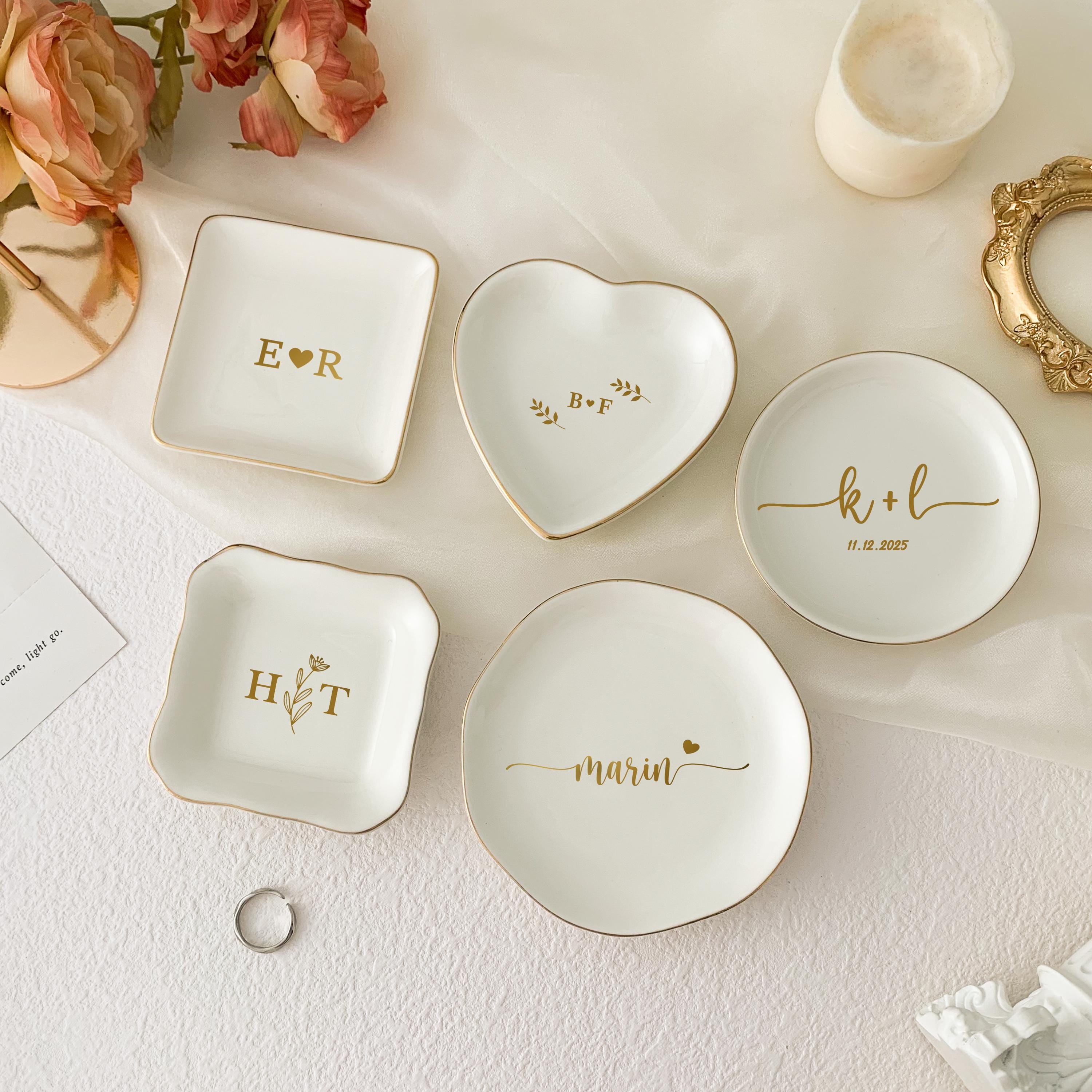 Personalized Jewelry Dish/ Bridesmaid Gifts/ Engagement Ring Dish/ Birthday Gift for Her/ Graduation Gift/ Bridal Shower Gift/ Gift for Mom