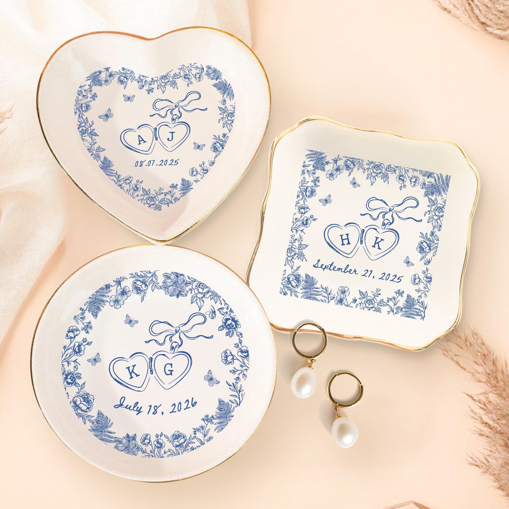 Custom Locked Ring Dish, Personalized Wedding Gift for Couple, Engagement Gift, Sentimental Gift for Bride, Handmade Custom Ring Holder Gift