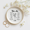 Personalized Christian Jewelry Dish: Scripture Trinket Tray with Gold Rim