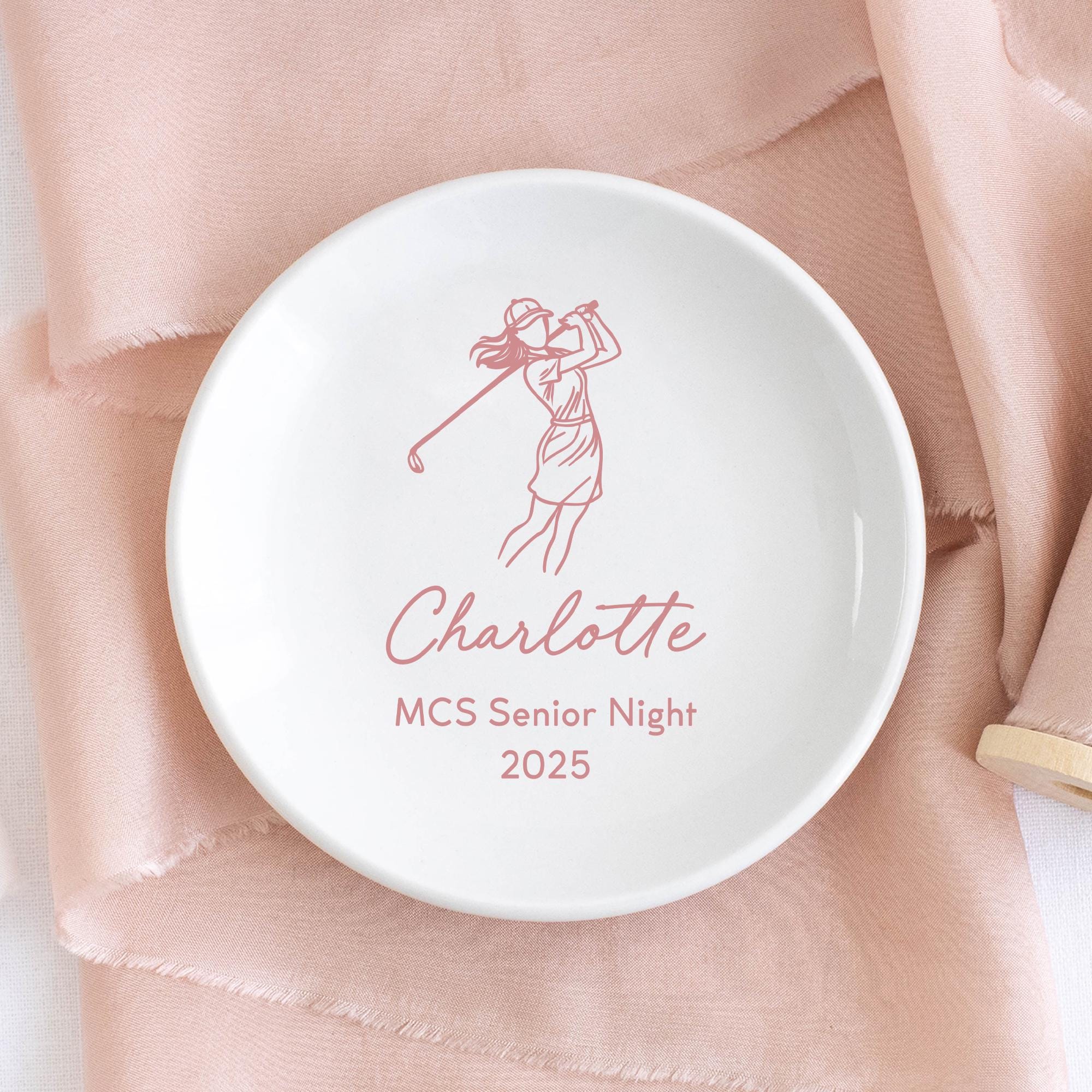 Golf Jewelry Dish: High School Senior Night Gifts For Girls Team 2025