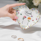 If Friends were Flowers I'd Pick You Ring Dish, Personalized Birth Flowers Jewelry Dish, Floral Trinket Dish for Friend, Gift For Besties