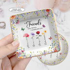 If Friends were Flowers I'd Pick You Ring Dish, Personalized Birth Flowers Jewelry Dish, Floral Trinket Dish for Friend, Gift For Besties