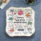 Personalized Ceramic Jewelry Dish: Swear Affirmations, Funny Gift