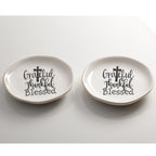 Grateful Thankful Blessed Ring Dish, Christian Trinket Dish Set, Jewelry Holder for Rings Earrings Faith Gift