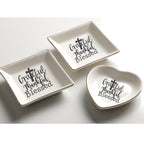 Grateful Thankful Blessed Ring Dish, Christian Trinket Dish Set, Jewelry Holder for Rings Earrings Faith Gift