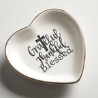 Grateful Thankful Blessed Ring Dish, Christian Trinket Dish Set, Jewelry Holder for Rings Earrings Faith Gift